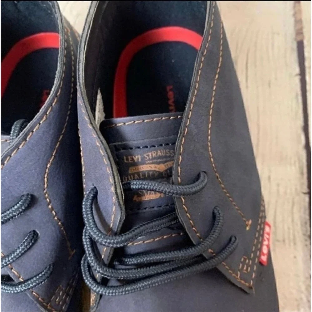 Levi's Jax Winston Chukka Boots Mens Blue Vegan Suede Gum Sole Casual NWT‎